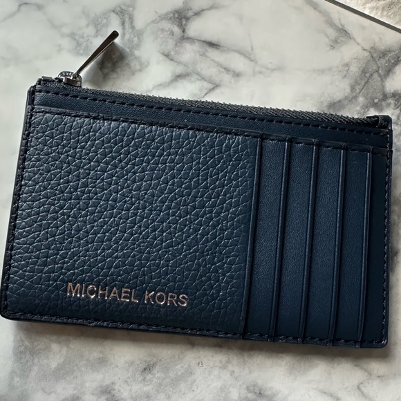 NEW MICHAEL KORS Cooper Slim Pebbled Leather Zip Wallet Card Holder - Picture 6 of 11